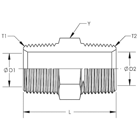World Wide Fittings Hexagon Pipe Nipple Stainless Steel 5404X16X08SS
